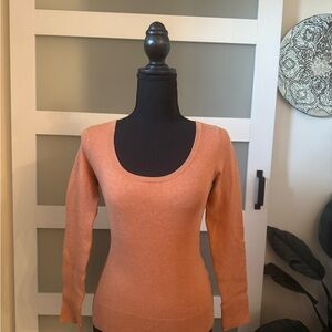 Elegant Scoop Neck Sweater in Warm Orange